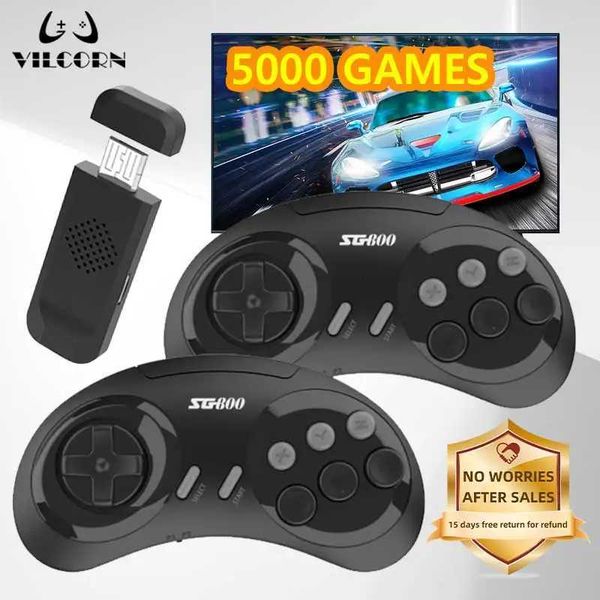 4K Retro Game Console Wireless Console 24G Built-in 5000 Classic Games Controller Gamepad Video Stick for Sega Z260626