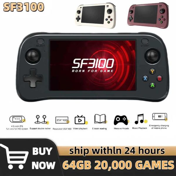SF3100 Retro Handheld Video Game Console Classic Games Pocket Player 45 Inch IPS Screen 3000mAh Portable Linux System SF3000 Z260626