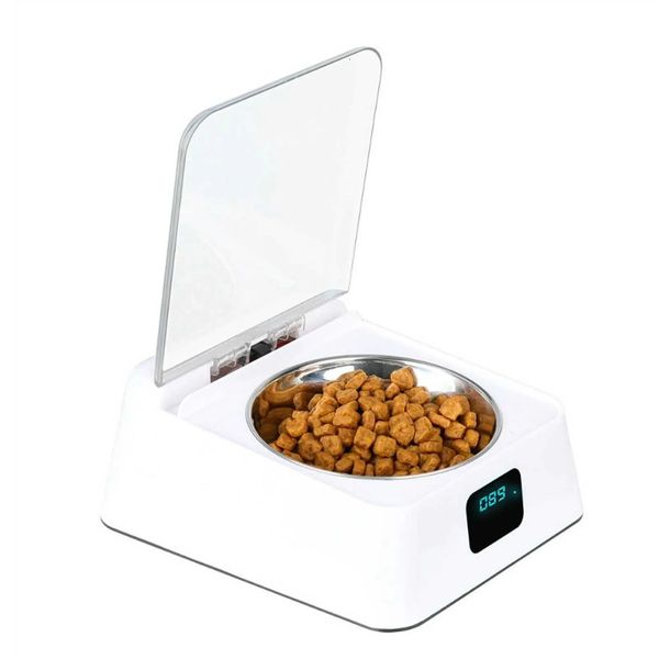 Pet Supplies Cat Dog Bowl Designer Feeder With Infrared Sensor Cover Removable Battery Powered Intelligent Automatic Opening Lid Drin 003