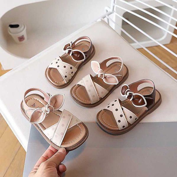 Girls Sandals Summer Kids Beach Shoes For Girl Soft PU Leather Open Toe Sandals Children Cute Sweet Dot Sandals Pink Y260626NB61