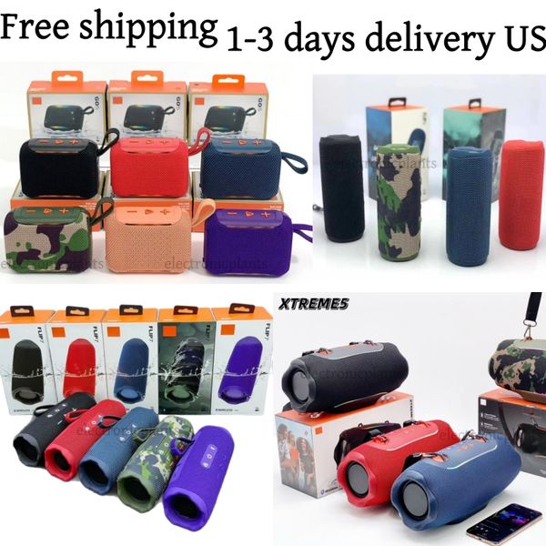 All portable Speaker Flip 6 7 Portable Bluetooth Speaker Clip 5 GO5 Xtreme5 speaker Series LED Light Speakers Portable Mini Free Shipping With box