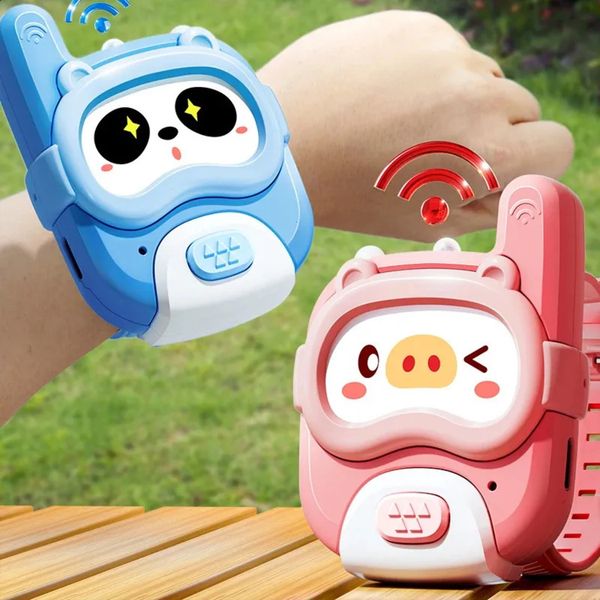 Kids Walkie Talkie 360M Mini Watch 2 Pcs Electronics Phones Communication Games With Lighting Toy For 3 Year Children Gifts 003