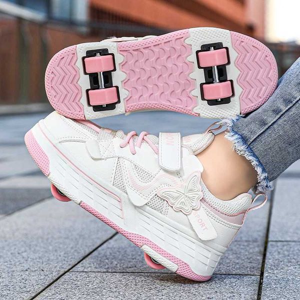 Children's Crazy Walking Shoes Roller Skates Girls' Internet Celebrity Four-Wheel Crazy Walking Shoes Student Invisible Wheel S2610168TF0