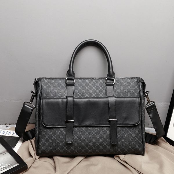 

Simplicity large capacity horizontal printing portable business bag thickened leather fashion backpack street trend color matching leisure men handbag, 4015/image colors