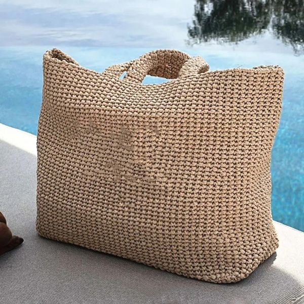 

Designer Triangle Hand bags Tote Bags For Women Weave Handle Beach Shopper Weekender Clutch Men Fashion Crossbody Shoulder Bag, Khaki