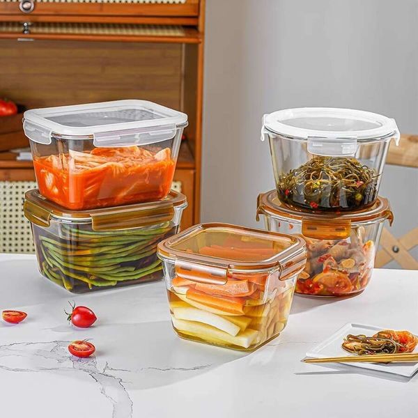 

Large capacity glass fresh-keeping that can be stored in microwave oven, transparent lunch refrigerator, bento box, storage box
