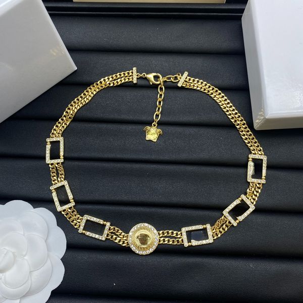 

Fashion 18k Gold Chokers Necklaces Exquisite Simple Luxury Designer Chain Choker Necklaces Link Designer for Women and Men Lovers Gift Jewelry
