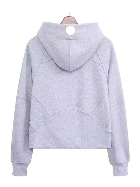

hooded womens hoodie women Yoga hoodie designer hoodies autumn and winter Half zip women's sports sweater Loose sports jacket Fitness short wool coat sweatshirt, White