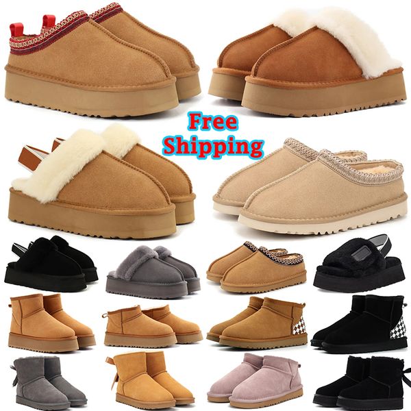 

Free Shipping 2024 Australia ug tasman tazz boots designer womens goldenstar platform winter boot snow shoes classic ultra mini ankle black pink warm shoes, Orange red