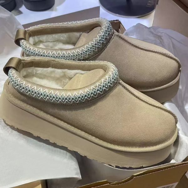 

UUUU Tazz Slipper Tasman Designer boots Winter Beach Cowhide Men Slippers Women Slipper Seed Driftwood Chestnut Mule Buckle Men Sandals, U-6