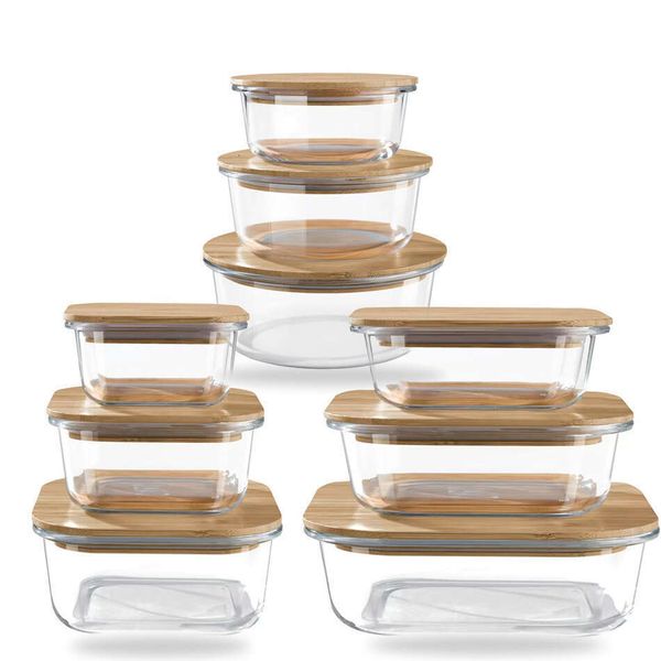 

Household fresh-keeping glass lunch box, microwave heating special bowl, rectangular office worker bento box