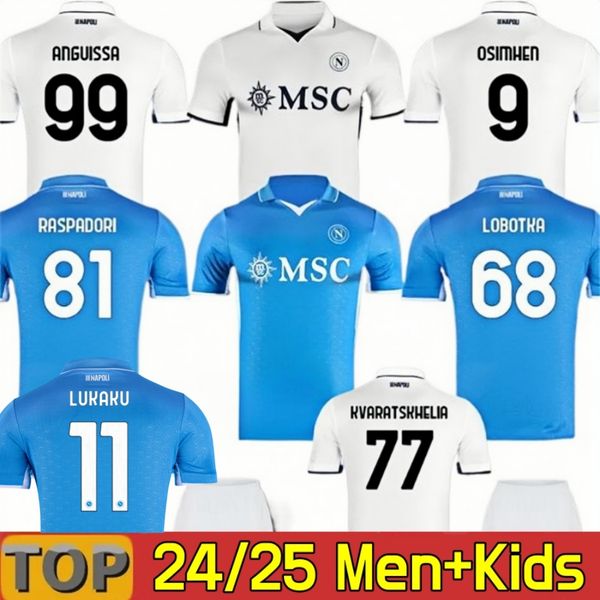 

24/25 Napoli Soccer Jersey 2025 BUONGIORNO NERES OSIMHEN RRAHMANI LUKAKU Uniform Mens SIMEONE POLITANO DI LORENZO KVARATSKHELIA RASPADORI Shirt Kids kits, 24 25 home aldult player