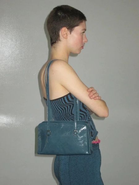 

Paloma wool single-shoulder special oil-waxed leather bag for women 240824, Blue