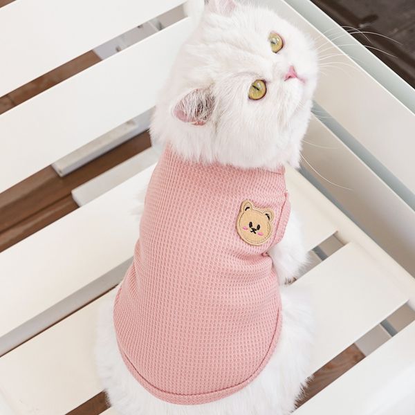 

Breathable Puppy Summer Coog Dog Vest Waffle Pet T-Shirt, Pink
