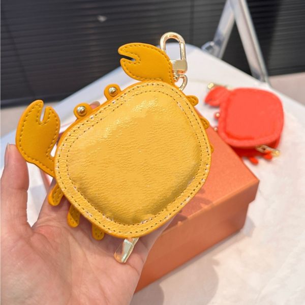 Mini Crab Wallet Pendant Woman Wallets Coin Pouch Floral Cat Bags Cute Crossbody Shoulder Bag Purse Leather 10A