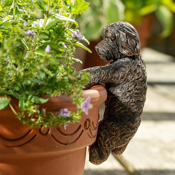 

Garden Decoration Antique Bronze Resin Puppy Statue Garden Statue Indoor Statue Planter Decoration