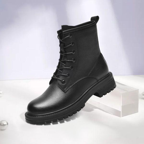 

Designer shoes Hot Selling Thick Sole Lace-Up Workwear Black Boots Men's Comfortable Martin Boots, Brown
