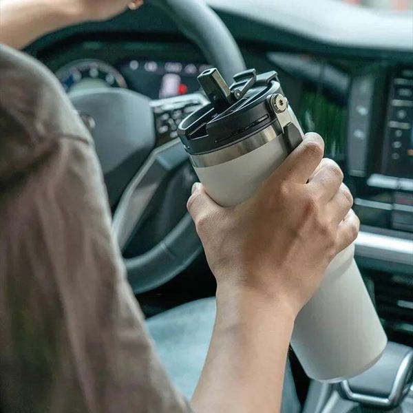 

Coffee Cup Stainless Steel Thermos Double-layer Insulation Cold And Hot Travel Mug Vacuum Flask Car Water Bottle, Blue