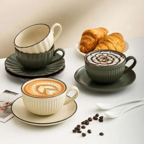 

Coffee and saucer ceramic simple latte high value home creative English afternoon tea coffee cup set, Blue