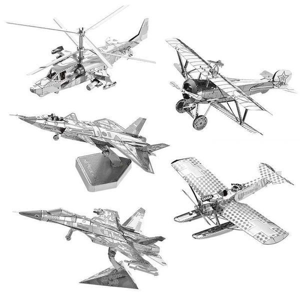 Aircraft II 3D Metal Puzzle F15 Fighter Model DIY Laser Cutting Puzzle Model for Adult and Childrens Education Toy Desktop Decoration W240903