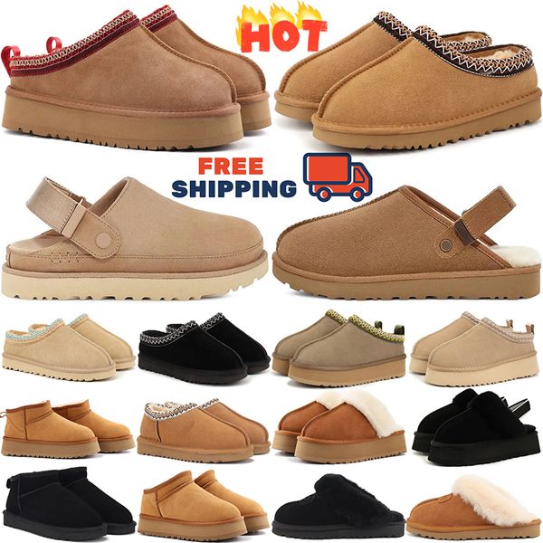 

Free Shipping 2024 New tazz tasman Australia boot Designer clog Womens Classic Bow Fur platform Winter snow mini boot brown Black Grey pink Chestnut women, Blue