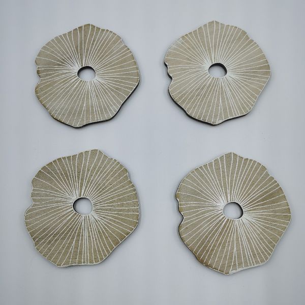 

Seaside Chic Shell Design Beverage Coasters Collection for Table Protection - Pack of 4