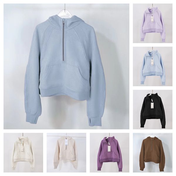 

Winter Yoga hoodie Half zip women's sports sweater Loose sports jacket hoodies women Fitness short wool coat sweatshirt womens hoodie, Q7