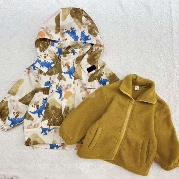 

kids clothes clothing dinosaur animal style fleece medium long wool clothing outdoor jacket (one three in one) five pieces, Multi