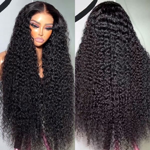 

Curly Pretty Diary Wigs 13X6 HD Frontal Human Hair Wig Deep Wave 220 Density 13X4 Lace Front Preplucked 38 Inches For Women, Mix color