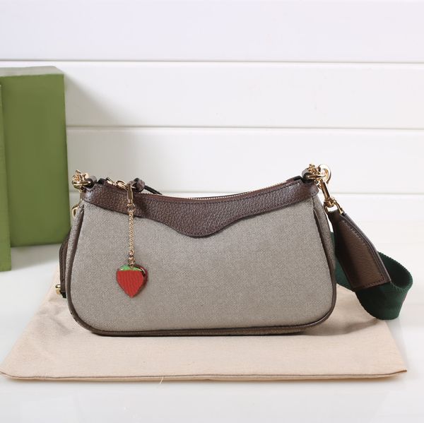 

Designer Hobo Bag Classic Handbag For Women Top Handle Canvas Genuine Leather Woman Fashion Crossbody Chain Purses Clutch Tote Shoulder 615, Brown