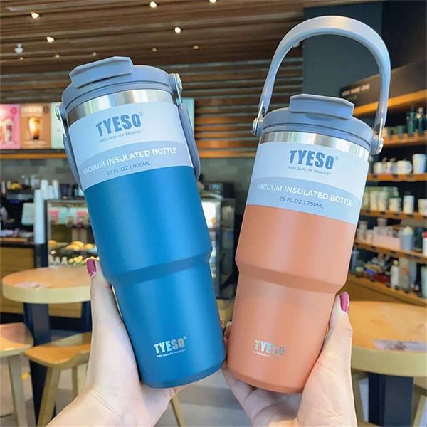 

600/900ml Coffee Cup Thermo Stainless Steel Double-layer Insulation Cold And Hot Travel Mug Vacuum Flask Car Water Bottle, Blue