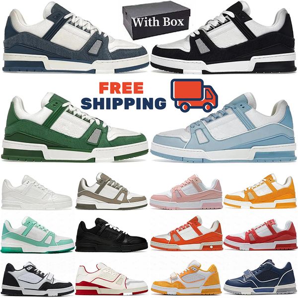 

Free Shipping With box designer Casual shoes men women sneakers Low black white baby blue navy orange green tour mens tennis outdoor trainers 36-45
