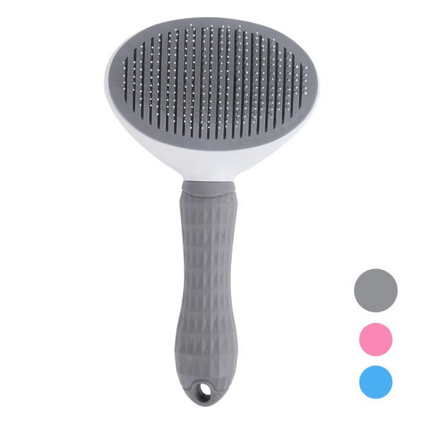 

comb brush Pet Grooming Comb Hair Removal Massage Beauty Tool Gentle non damaging hair removal with one click, suitable for cats and dogs Stainless Steel, Black