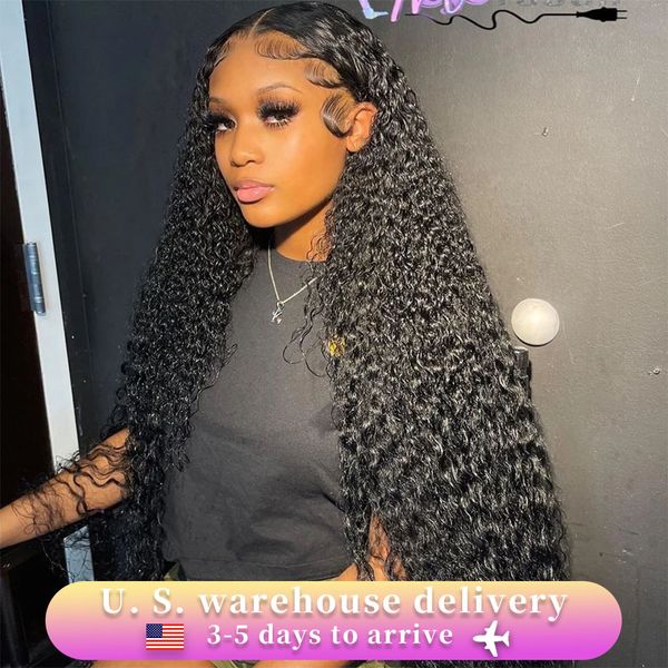 

Deep HD Transparent Wave Frontal 13X4/13X6 Curly Lace Front Human Hair Wigs For Women Wet And Wavy Water Closure Wig, 13x4 lace wigs