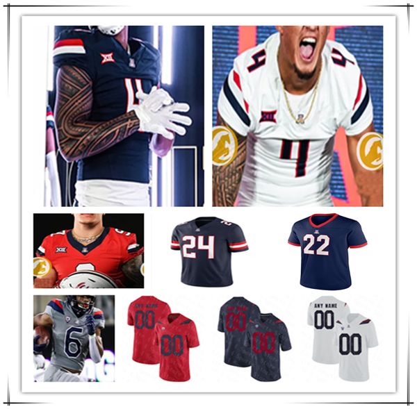 

Arizona College Football Jersey Noah Fifita Jacory Croskey-Merritt Quali Conley Tetairoa McMillan Keyan Burnett Brandon Johnson Treydan Stukes Rob Gronkowski 4XL, 2024 men white style with big12 patch1