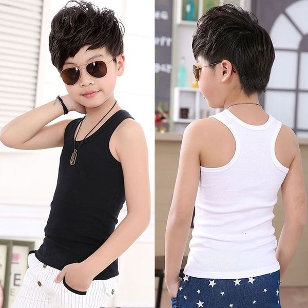

kids tank top vest wholesaler sling pure cotton middle school children boys girls summer bottoming underwear y ithin solid color, Mix color 20pcs y