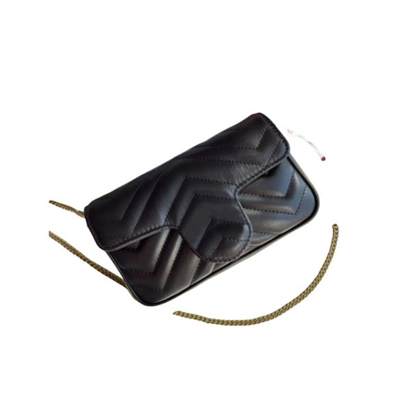 

15a Evening Crossbody Bags Women's Leather Wallet Gold Chain Handbag Pure Color Marmont Mini Shoulder Simple Atmosphere Messenger Women Purses a677, Dark navy