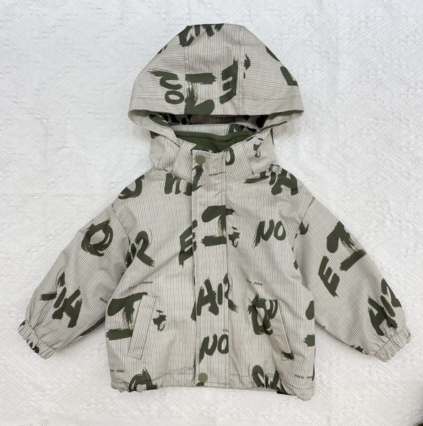 

kids clothes clothing with letter grid printing style outdoor jacket (one three in one), Multi