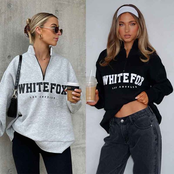 

Autumn women's pullover hoodie casual loose WF designer women's sportswear high-quality winter zipper design top, Black