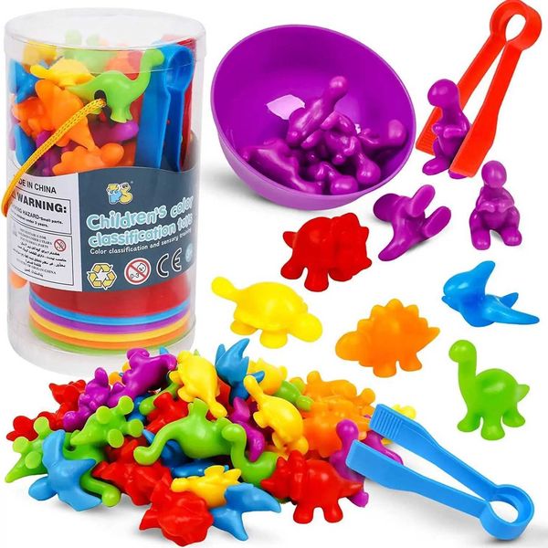 

Childrens matching games learning and education animal cognition rainbow sorting fine car training Montessori sensors puzzle toys gifts W240827