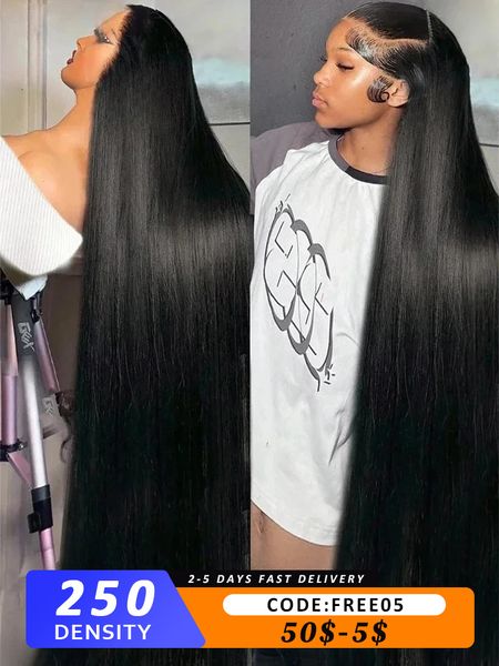 

40 30 Inch 250 Density 13X4 HD Frontal Human Hair Wigs Brazilian Bone Straight 13X6 Lace Front Wig Remy For Woman, 13x4 lace wig