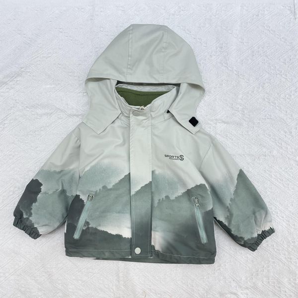 

kids clothes clothing landscape painting printed style clothing outdoor jacket (one three in one) five pieces, Multi