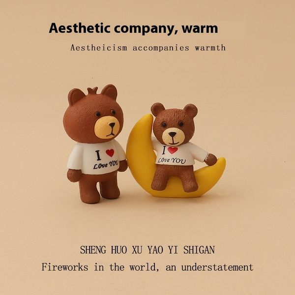 

Cartoon creative moon mini cute parent-child outfit, potted bear for home, car, car decoration ornaments