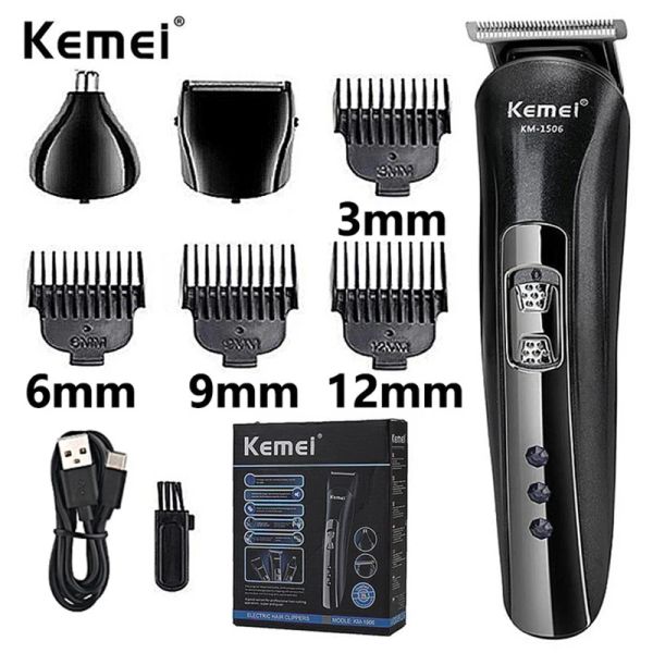 

KM-1506 3 in 1 Shaver USB Charging Hair trimmer Electric Rechargeable Nose Professional Shaving hine, Beige