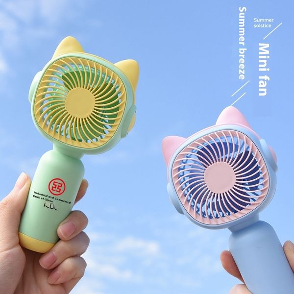 New Cute Handheld Cartoon Summer Portable USB Small Student Desktop Charging Fan Gift