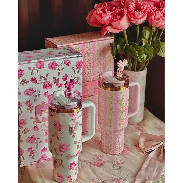 

Shack H2.0 LOVE 40Oz Fancy pink barbe TUMBLER Rose Blue Magnolia Mug Holiday Red Winter Pink Tumbler With Silicone Handle Lid And Straw Cups Mugs Target Water, Multi-color