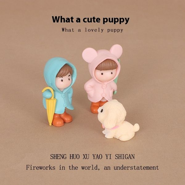 

Cartoon Creative Mini Cute Dog Umbrella Girl Boy Plastic Crafts Home Decor Car Ornament