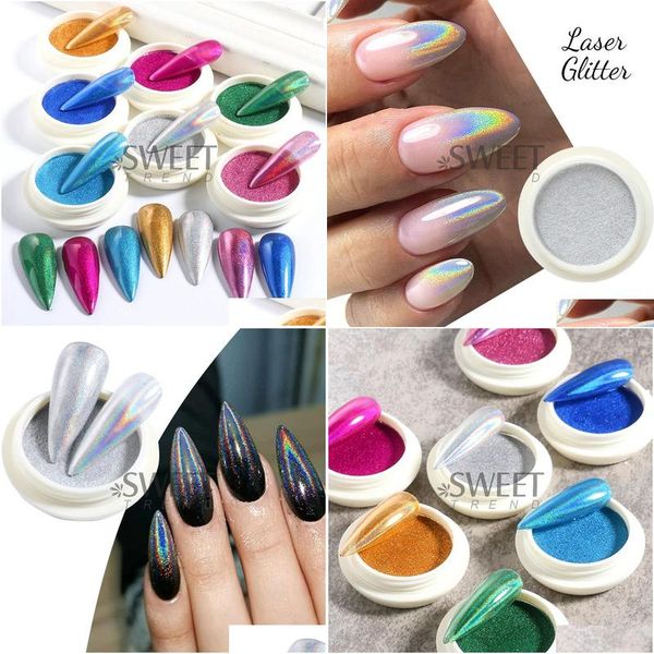 

Dryers Holographic Chrome Solid Nails Powder Laser Metallic Glitter Rubbing Dust Sier Blue Pigment Iridescent Accessories Decoratio Otjo6, Yellow