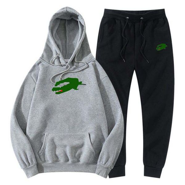 

Men's Fashion Casual Brand Tracksuits Outdoor Fitness Jogging Hooded Sets Sports Animal Print Hoodie Pants Suit Clothing, Navy blue