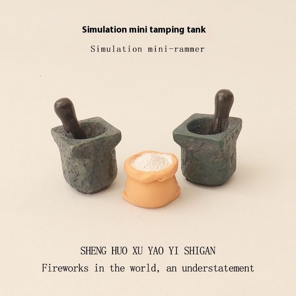 

Miniature simulation mini resin small pounding jar rice bag baby house kitchen accessories creative micro landscape decoration ornaments